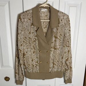 Philippe Marques Vintage Paisley Double-Breasted Sweater Blouse